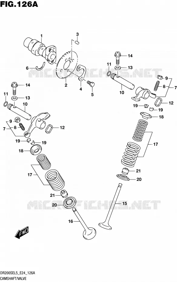 NOKKENAS - VALVES Suzuki MOTO 200 DR 2015  DR200SE L5 (E24)