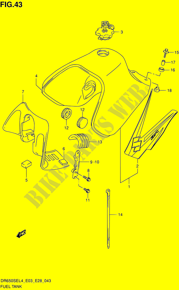 BENZINETANK (DR650SEL4 E28) voor Suzuki DR 650 2014