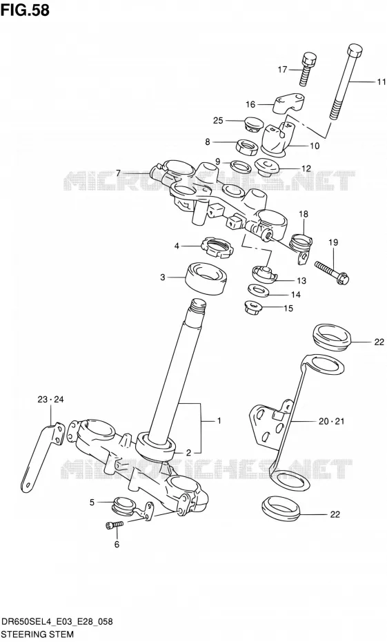 STUURKOLOM Suzuki MOTO 650 DR 2014  DR650SE L4 (E03,E28,E33)