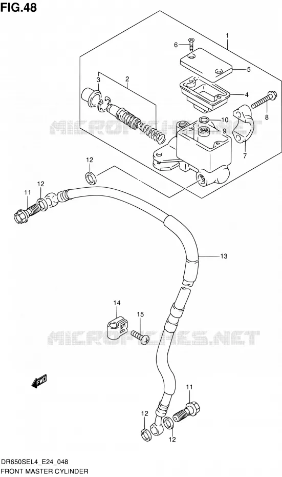 FRONT HOOFDREMCILINDER Suzuki MOTO 650 DR 2014  DR650SE L4 (E24)