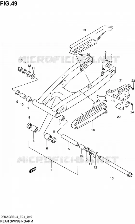 SWINGARM Suzuki MOTO 650 DR 2014  DR650SE L4 (E24)