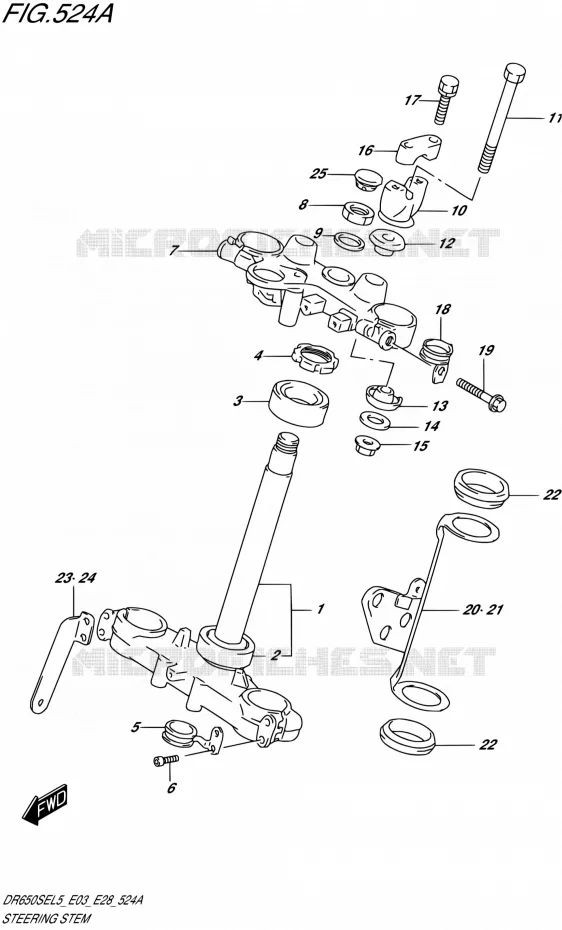 STUURKOLOM Suzuki MOTO 650 DR 2015  DR650SE L5 (E03,E28,E33)