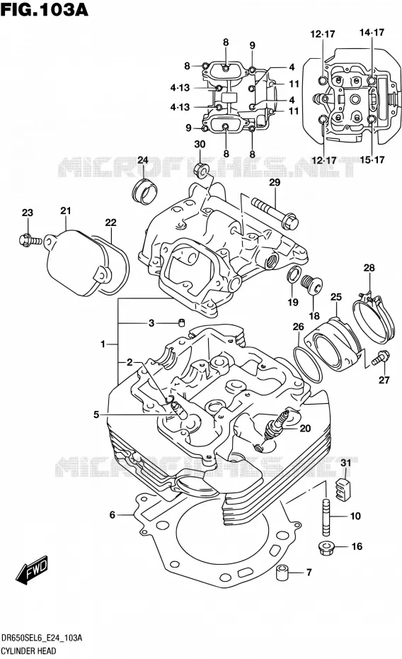 CILINDERKOP Suzuki MOTO 650 DR 2016  DR650SE L6 (E24)