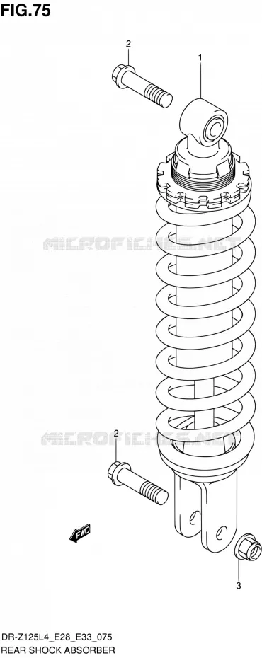 ACHTER SCHOKDEMPER (DR-Z125L4 E33) Suzuki MOTO 125 DR-Z 2014  DR-Z125 L4