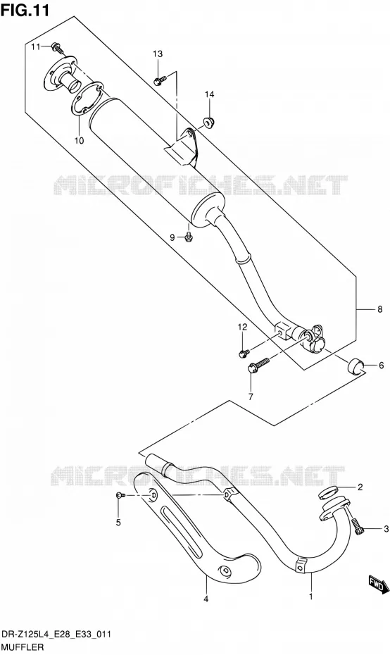 GELUIDDEMPER Suzuki MOTO 125 DR-Z 2014  DR-Z125 L4