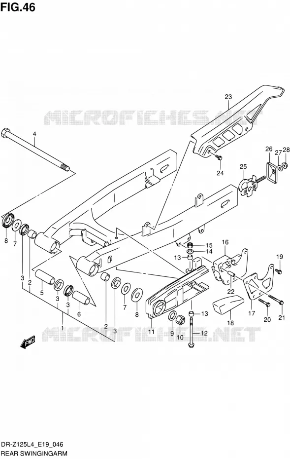 SWINGARM (DR-Z125LL4 E19) Suzuki MOTO 125 DR-Z 2015  DR-Z125L L4 (E19)