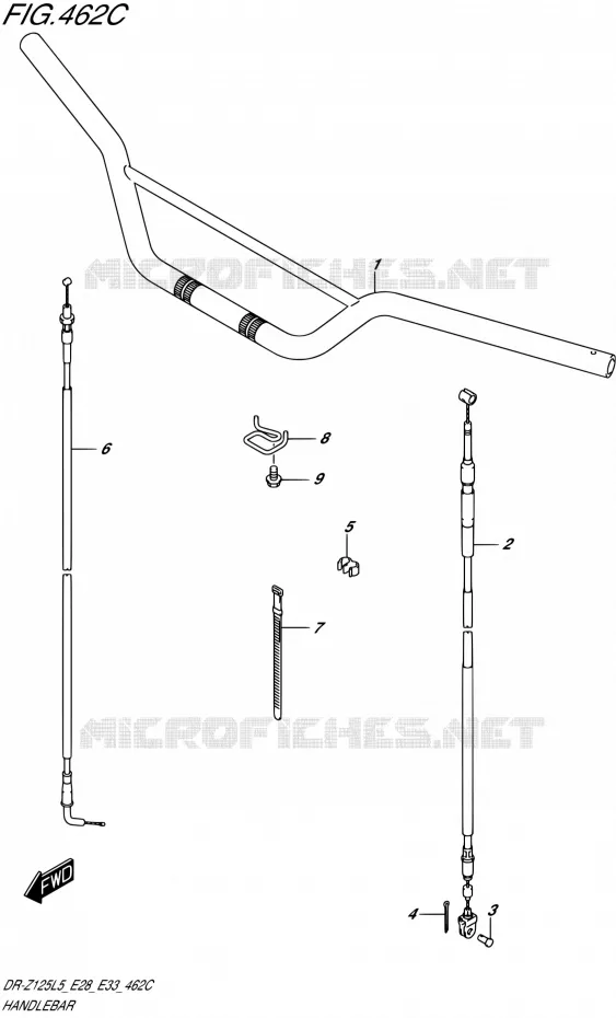 STUUR (DR-Z125LL5 E28) Suzuki MOTO 125 DR-Z 2015  DR-Z125L L5