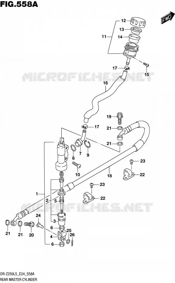 ACHTER HOOFDREMCILINDER Suzuki MOTO 250 DR-Z 2015  DR-Z250 L5 (E24)
