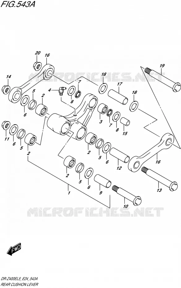 SCHOKBREKER AANEENSCHAKELING Suzuki MOTO 400 DR-Z 2015  DR-Z400E L5 (E24)