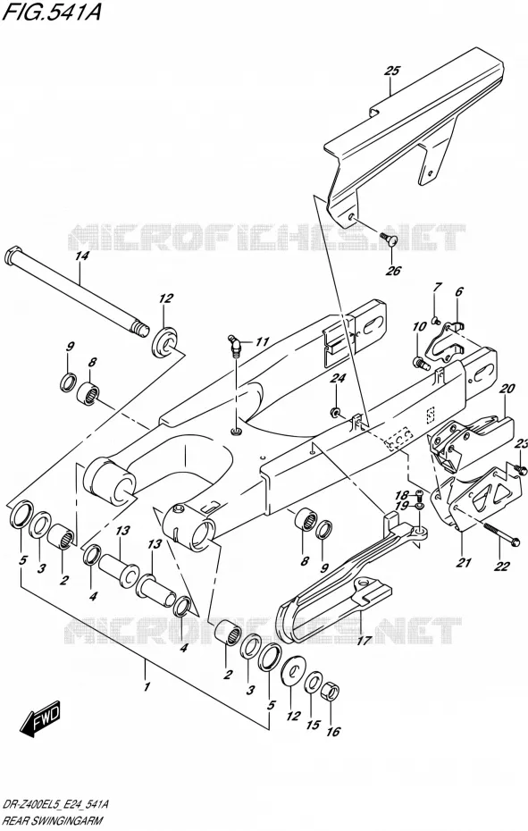SWINGARM Suzuki MOTO 400 DR-Z 2015  DR-Z400E L5 (E24)