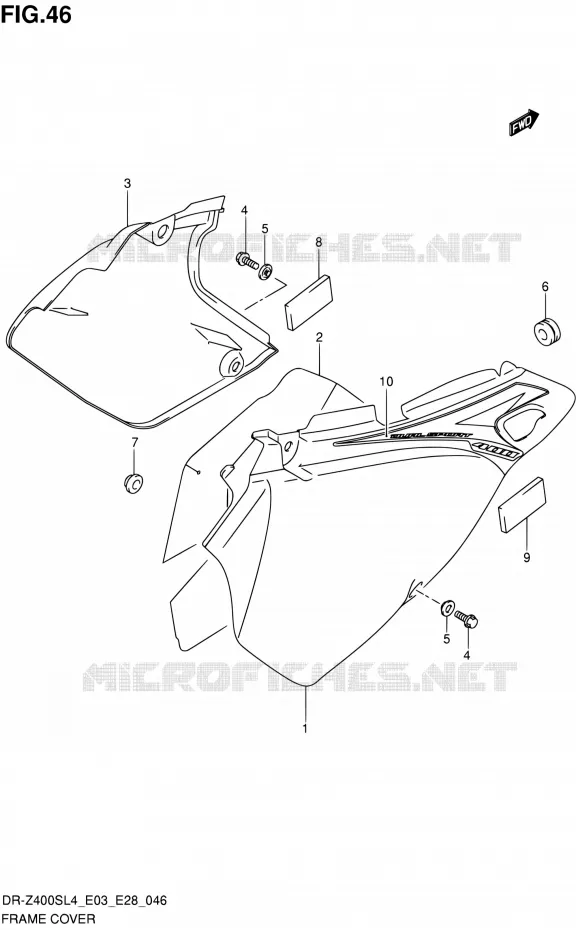 ACHTER KUIP (DR-Z400SL4 E03) Suzuki MOTO 400 DR-Z 2014  DR-Z400S L4 (E03,E28,E33)