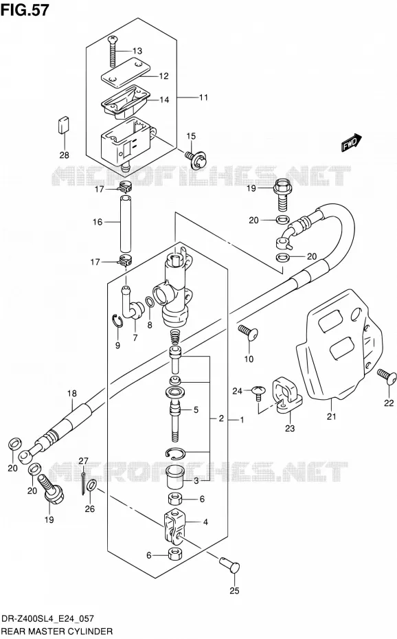 ACHTER HOOFDREMCILINDER Suzuki MOTO 400 DR-Z 2014  DR-Z400S L4 (E24)