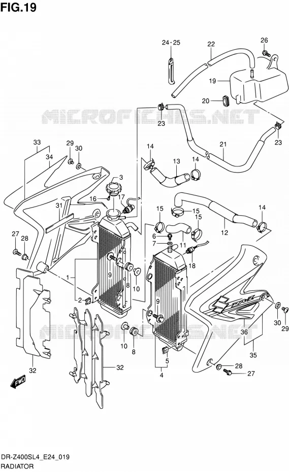 RADIATOR Suzuki MOTO 400 DR-Z 2014  DR-Z400S L4 (E24)