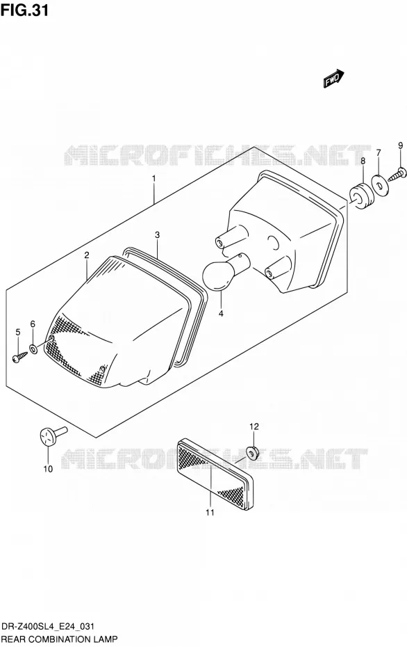 TAIL LIGHT ASSY Suzuki MOTO 400 DR-Z 2014  DR-Z400S L4 (E24)