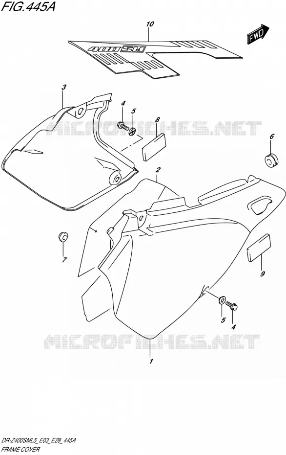 ACHTER KUIP (DR-Z400SML5 E03) Suzuki MOTO 400 DR-Z 2015  DR-Z400SM L5 (E03,E28,E33)