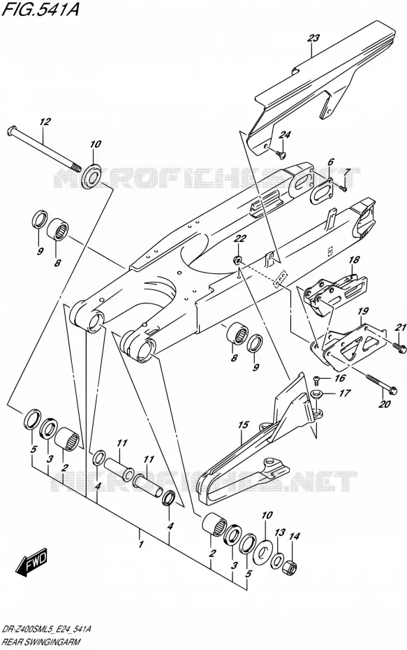 SWINGARM Suzuki MOTO 400 DR-Z 2015  DR-Z400SM L5 (E24)