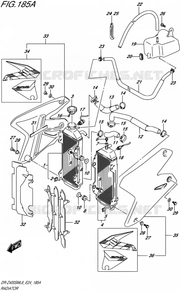 RADIATOR Suzuki MOTO 400 DR-Z 2016  DR-Z400SM L6 (E24)