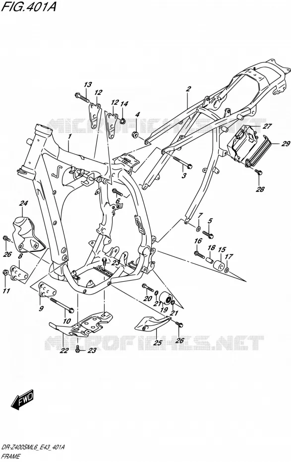 FRAME Suzuki MOTO 400 DR-Z 2016  DR-Z400SM L6 (E43)