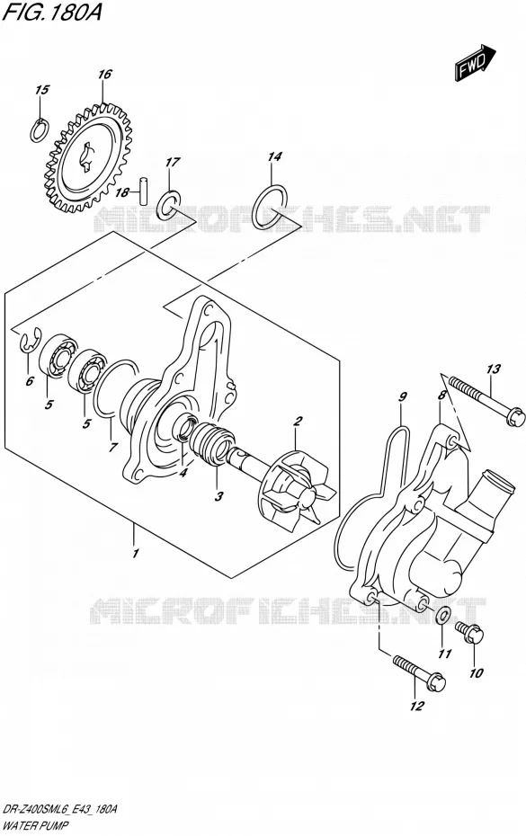 WATERPOMP Suzuki MOTO 400 DR-Z 2016  DR-Z400SM L6 (E43)