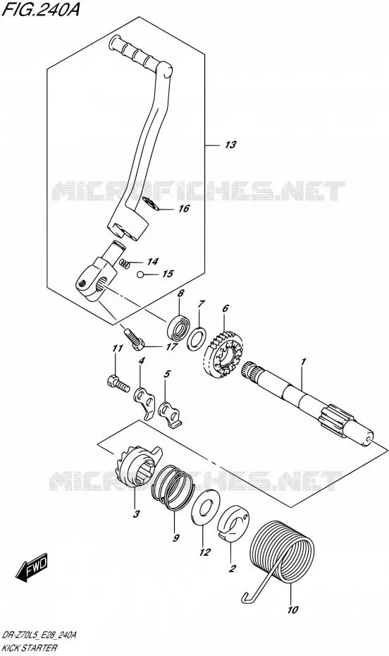 KICKSTARTER Suzuki MOTO 70 DR-Z 2015  DR-Z70 L5 (E03,E28,E33)