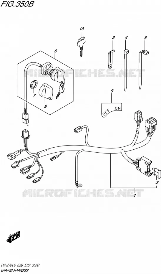 BEDRADING (DR-Z70L6 E33) Suzuki MOTO 70 DR-Z 2016  DR-Z70 L6 (E03,E28,E33)