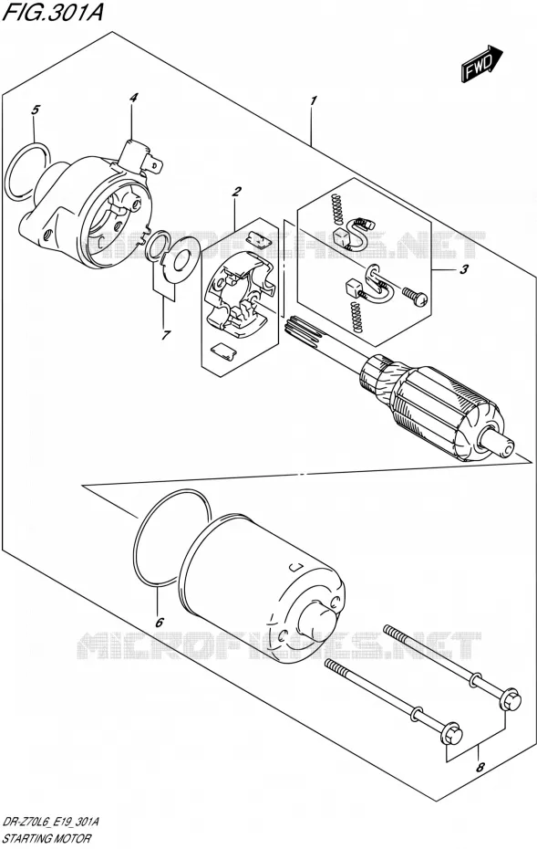STARTMOTOR Suzuki MOTO 70 DR-Z 2016  DR-Z70 L6 (E19)