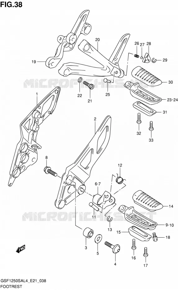 FOOTREST Suzuki MOTO 1250 BANDIT 2014  GSF1250SA L4 (E21)