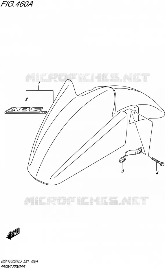 FRONT FENDER Suzuki MOTO 1250 BANDIT 2015  GSF1250SA L5 (E21)