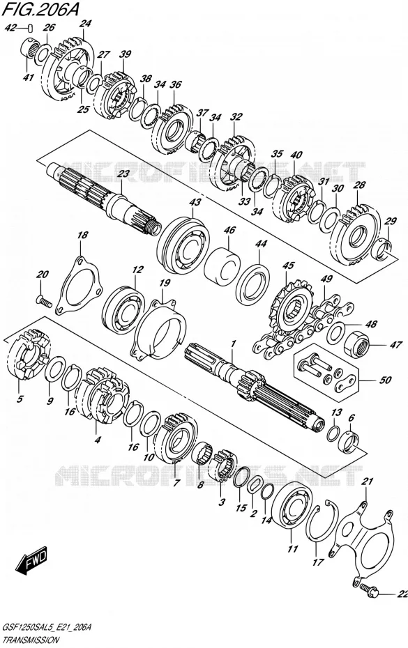 TRANSMISSION Suzuki MOTO 1250 BANDIT 2015  GSF1250SA L5 (E21)