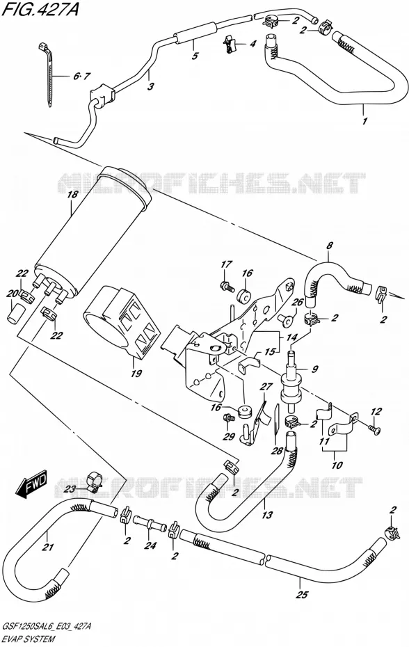 FUEL EVAP SYSTEM (GSF1250SAL6 E33) Suzuki MOTO 1250 BANDIT 2016  GSF1250SA L6 (E03)
