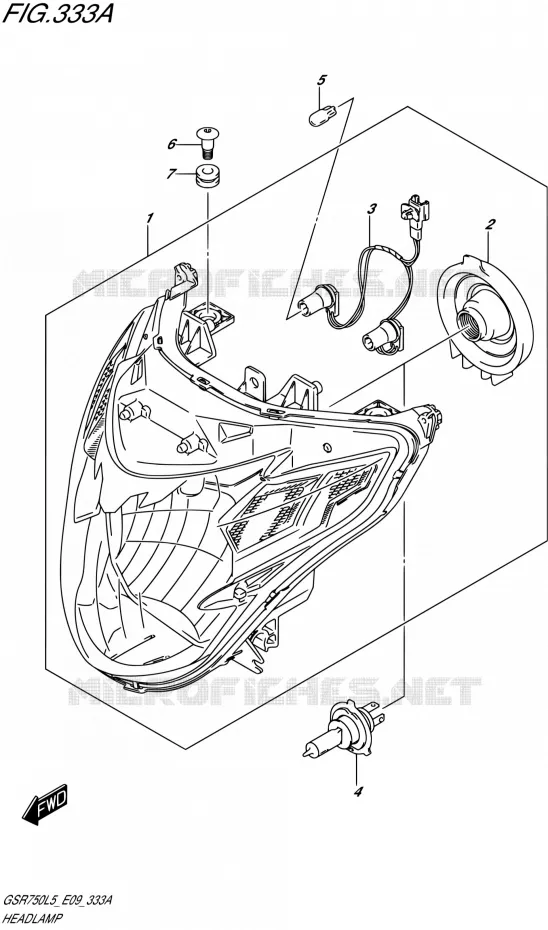 KOPLAMP Suzuki MOTO 750 GSR 2015  GSR750 L5 (E09)