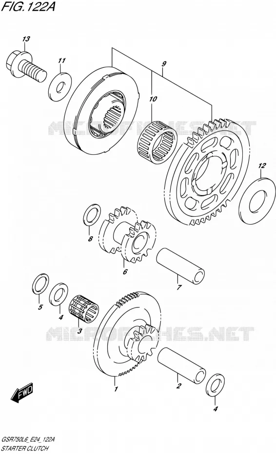 STARTMOTOR CLUTCH Suzuki MOTO 750 GSR 2016  GSR750 L6 (E24)