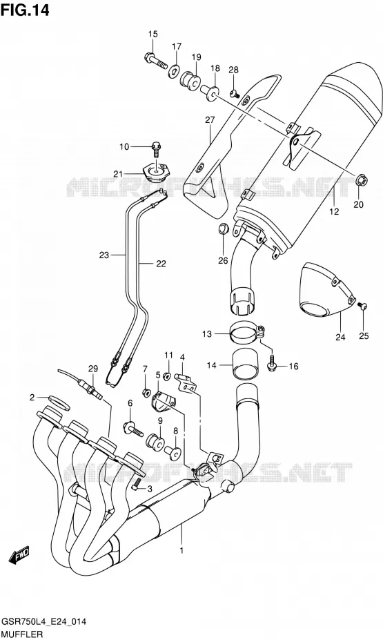 GELUIDDEMPER Suzuki MOTO 750 GSR 2014  GSR750A L4 (E24)