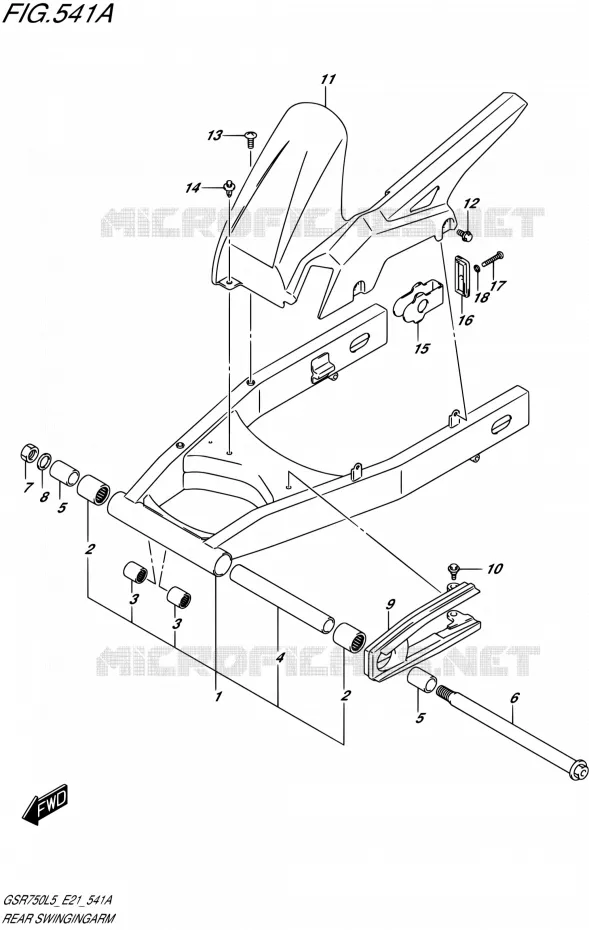 SWINGARM Suzuki MOTO 750 GSR 2015  GSR750A L5 (E21)