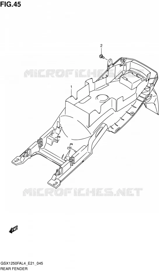 ACHTERSPATBORD Suzuki MOTO 1250 GSX-F 2015  GSX1250FA L4 (E21)