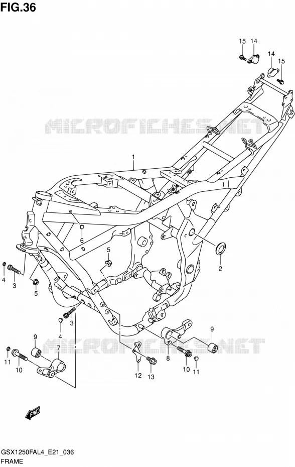 FRAME Suzuki MOTO 1250 GSX-F 2015  GSX1250FA L4 (E21)