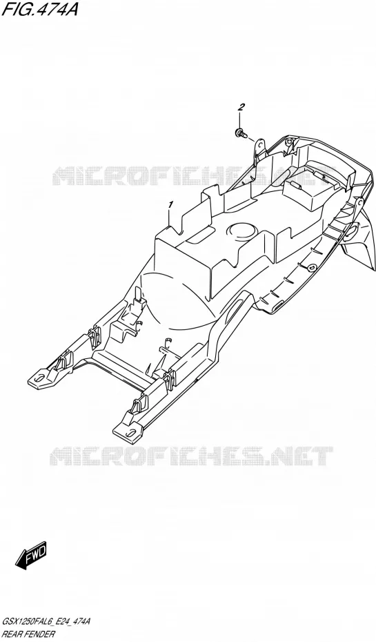 ACHTERSPATBORD Suzuki MOTO 1250 GSX-F 2016  GSX1250FA L6 (E24)