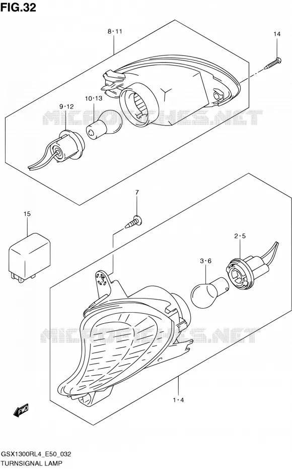 INDICATOREN Suzuki MOTO 1300 HAYABUSA 2014  GSX1300R L4 (E50)