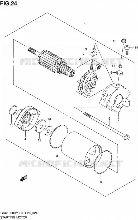 STARTMOTOR Suzuki MOTO 1300 HAYABUSA 2000  GSX1300R Y (E03,E28,E33)