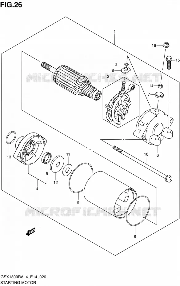 STARTMOTOR Suzuki MOTO 1300 HAYABUSA 2014  GSX1300RA L4 (E14)