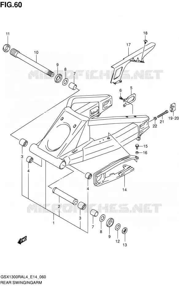 SWINGARM Suzuki MOTO 1300 HAYABUSA 2014  GSX1300RA L4 (E14)