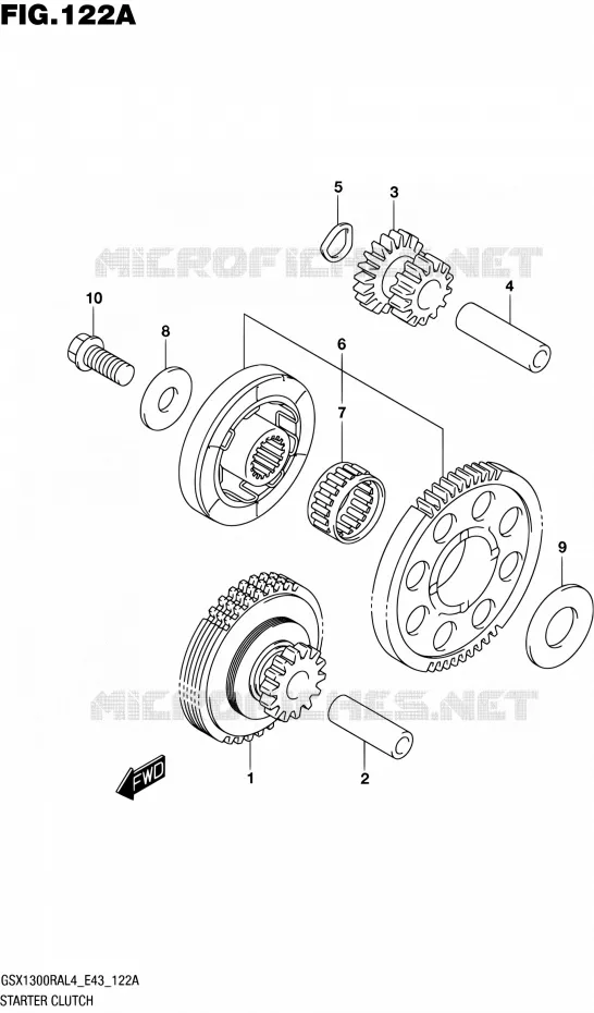 STARTMOTOR CLUTCH Suzuki MOTO 1300 HAYABUSA 2014  GSX1300RA L4 (E43)