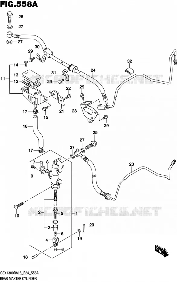 ACHTER HOOFDREMCILINDER Suzuki MOTO 1300 HAYABUSA 2015  GSX1300RA L5 (E24)