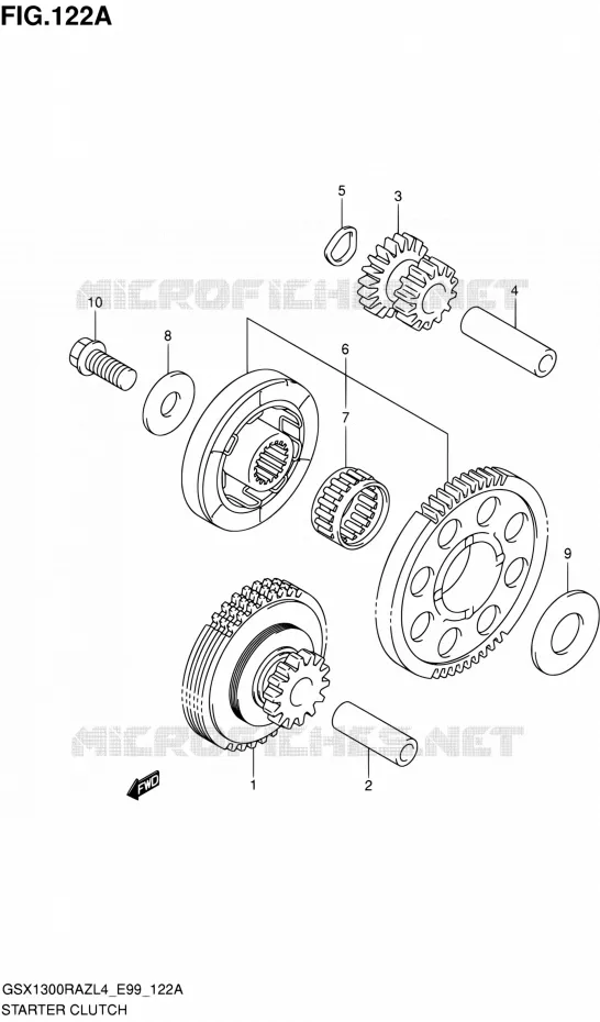 STARTMOTOR CLUTCH Suzuki MOTO 1300 HAYABUSA 2014  GSX1300RAZ L4 (E99)