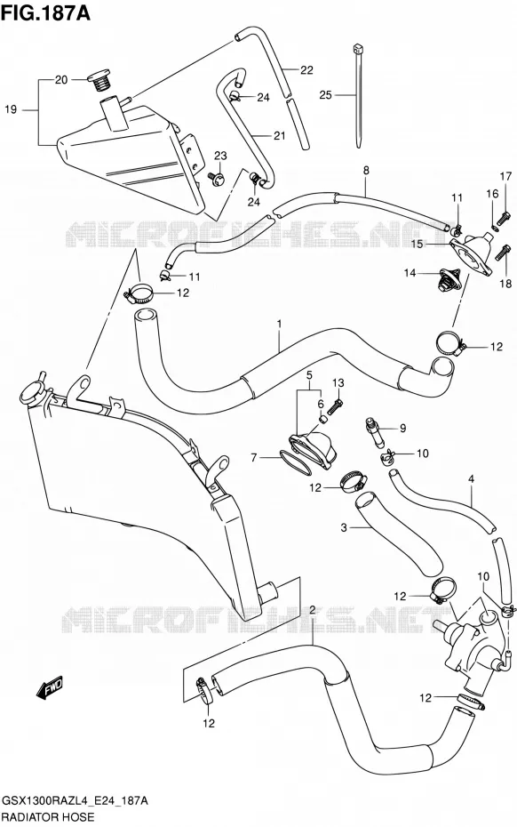 RADIATOR SLANG Suzuki MOTO 1300 HAYABUSA 2014  GSX1300RAZL4 (E24)