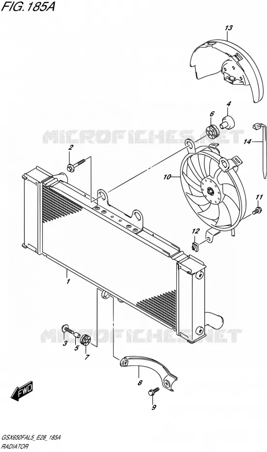 RADIATOR Suzuki MOTO 650 GSX-F 2015  GSX650FA L5