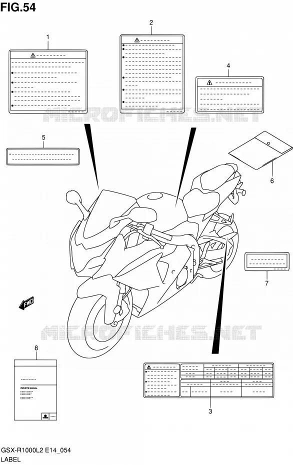 ETIKET Suzuki MOTO 1000 GSX-R 2012  GSX-R1000 L2 (E14)