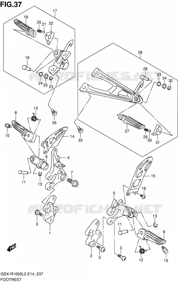 FOOTREST Suzuki MOTO 1000 GSX-R 2012  GSX-R1000 L2 (E14)