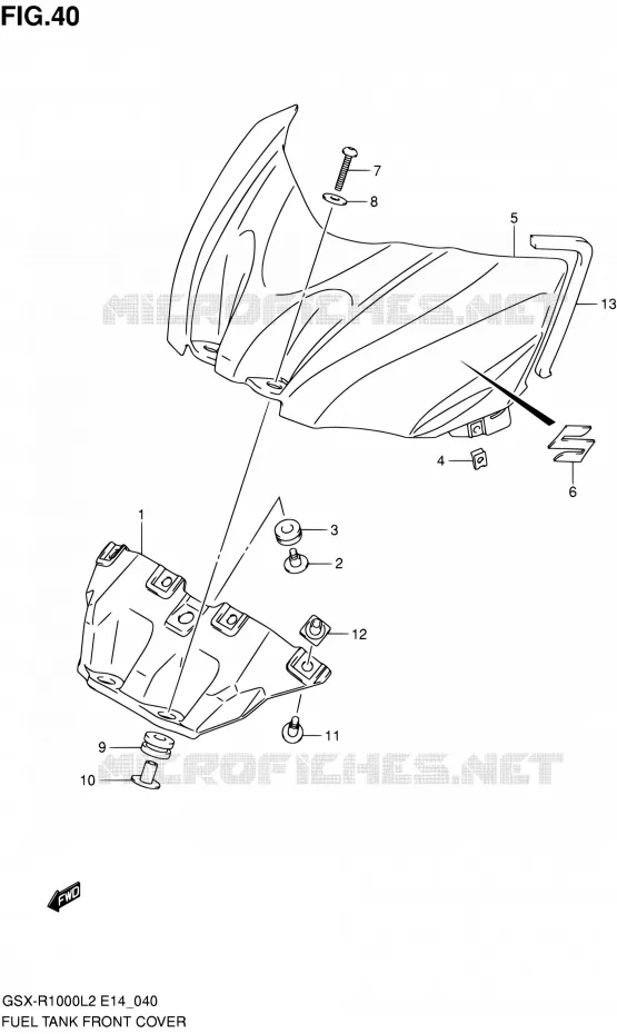 FUEL TANK VOORKLEP Suzuki MOTO 1000 GSX-R 2012  GSX-R1000 L2 (E14)