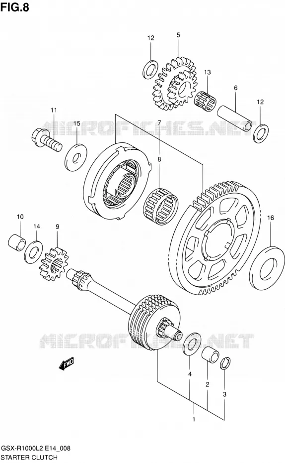 STARTMOTOR CLUTCH Suzuki MOTO 1000 GSX-R 2012  GSX-R1000 L2 (E14)